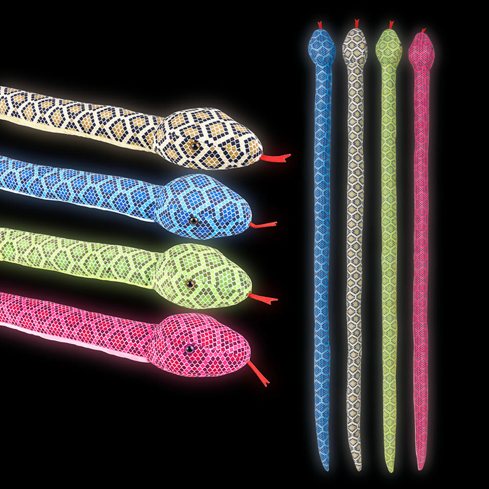 Glow In Dark Diamond Back Snake Plush 67"