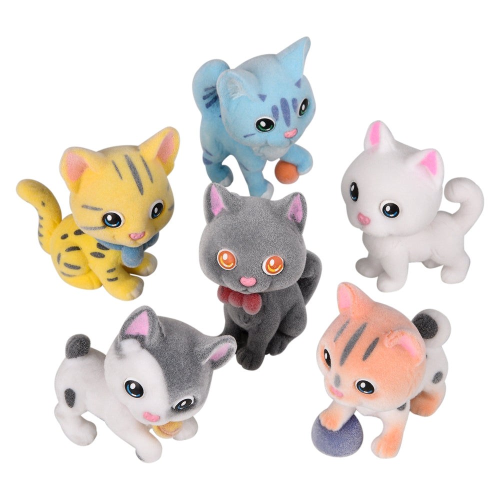 Flocked Micro Cats Assortment (24 Ct)