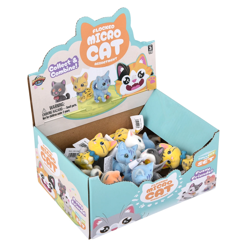 Flocked Micro Cats Assortment (24 Ct)