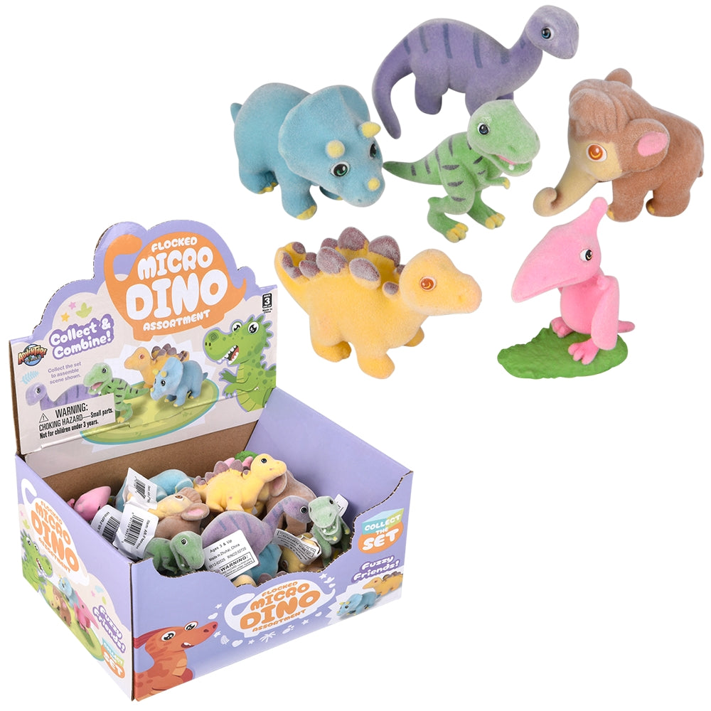 Flocked Dinosaur Assortment (24 Pc Display)
