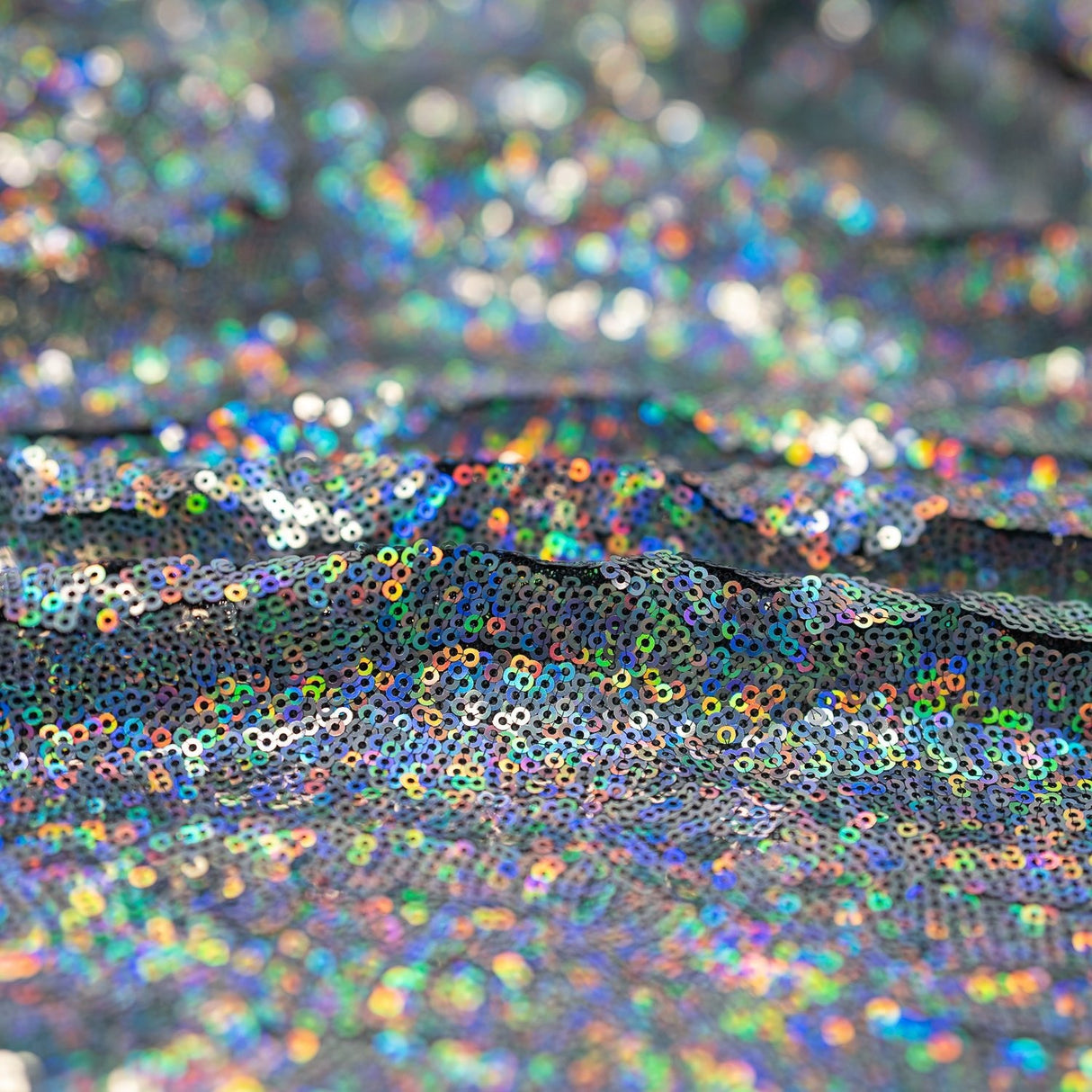 Stretch Mesh Sequin Fabric Blue