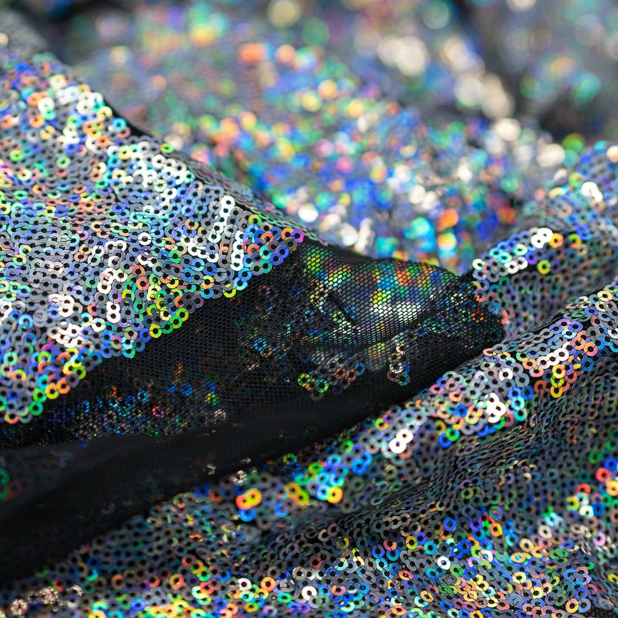 Stretch Mesh Sequin Fabric Blue