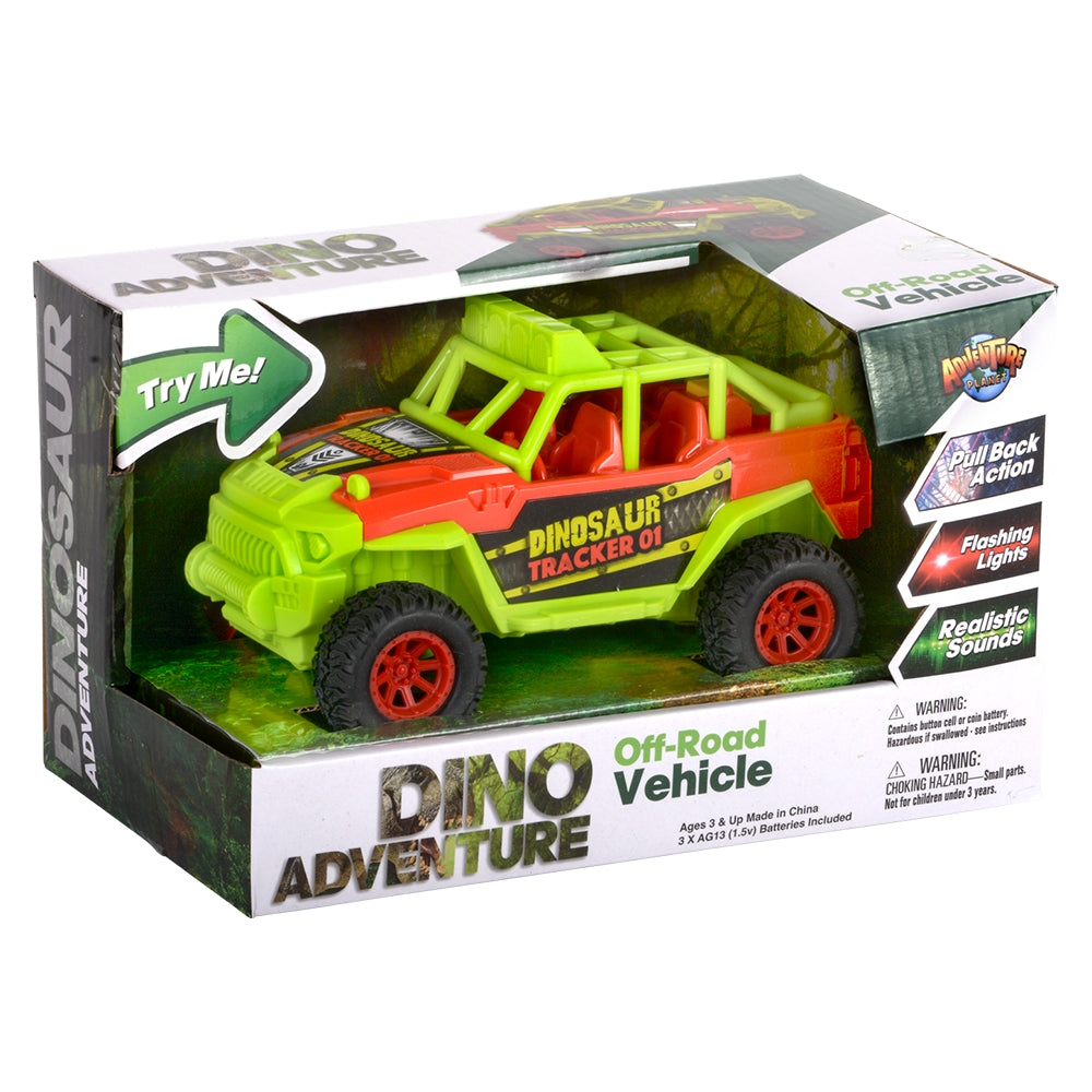Dino Off-Road Vehicle 7" Pull Back Lights & Sound