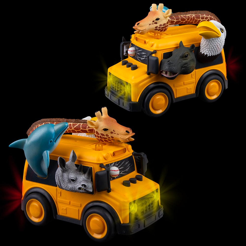 Animal School Bus With Lights and Sound