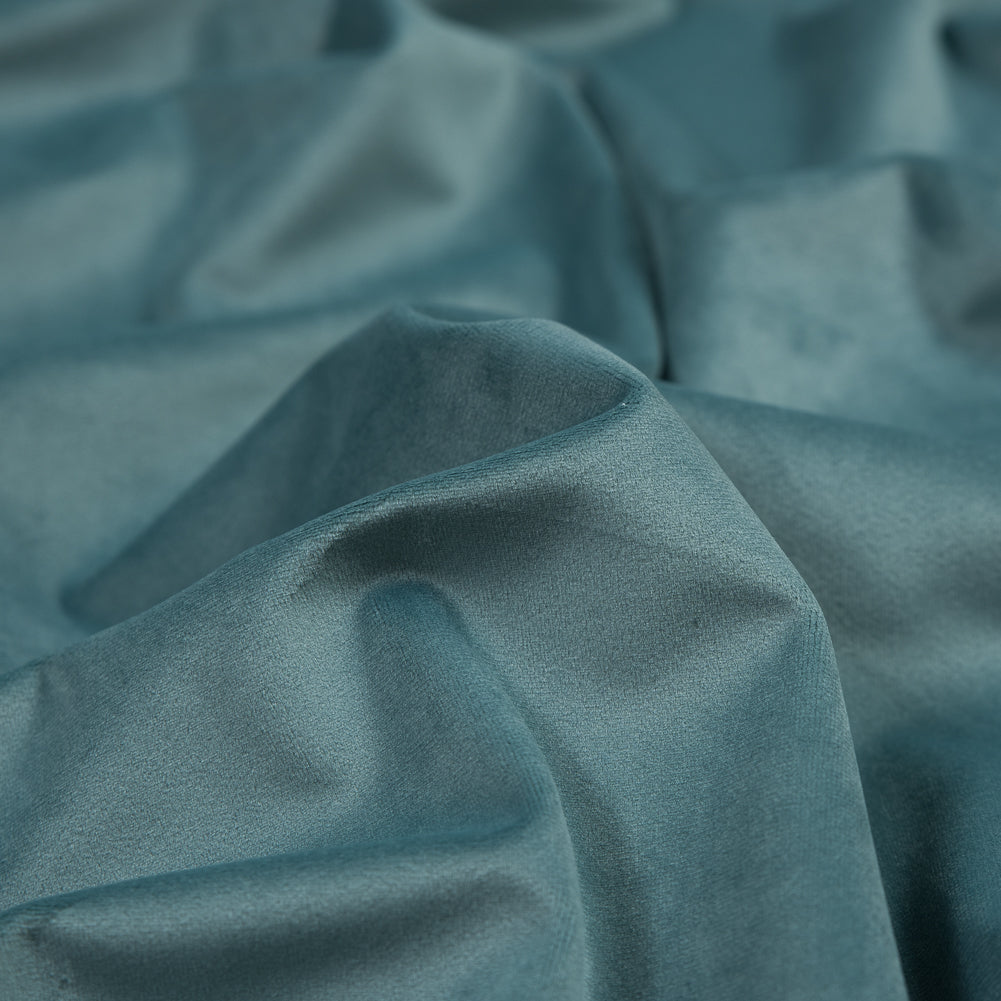 Ultra Soft Polyester Velvet - Aqua - British Imported