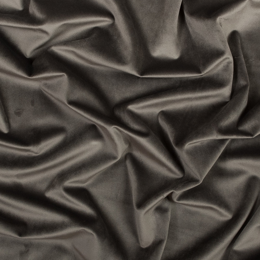 Ultra Soft Polyester Velvet - Gunmetal - British Imported