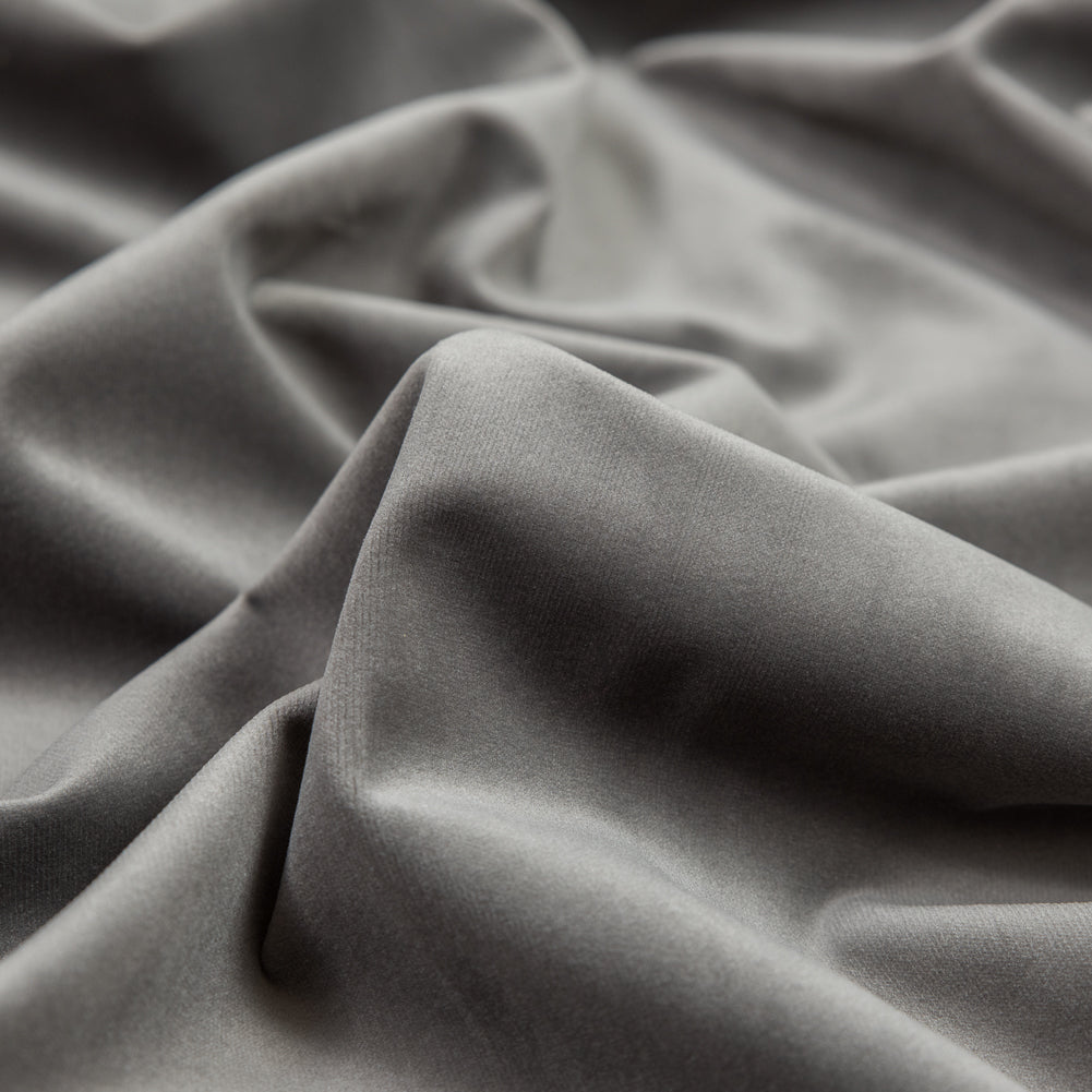 Ultra Soft Polyester Velvet - Gray - British Imported