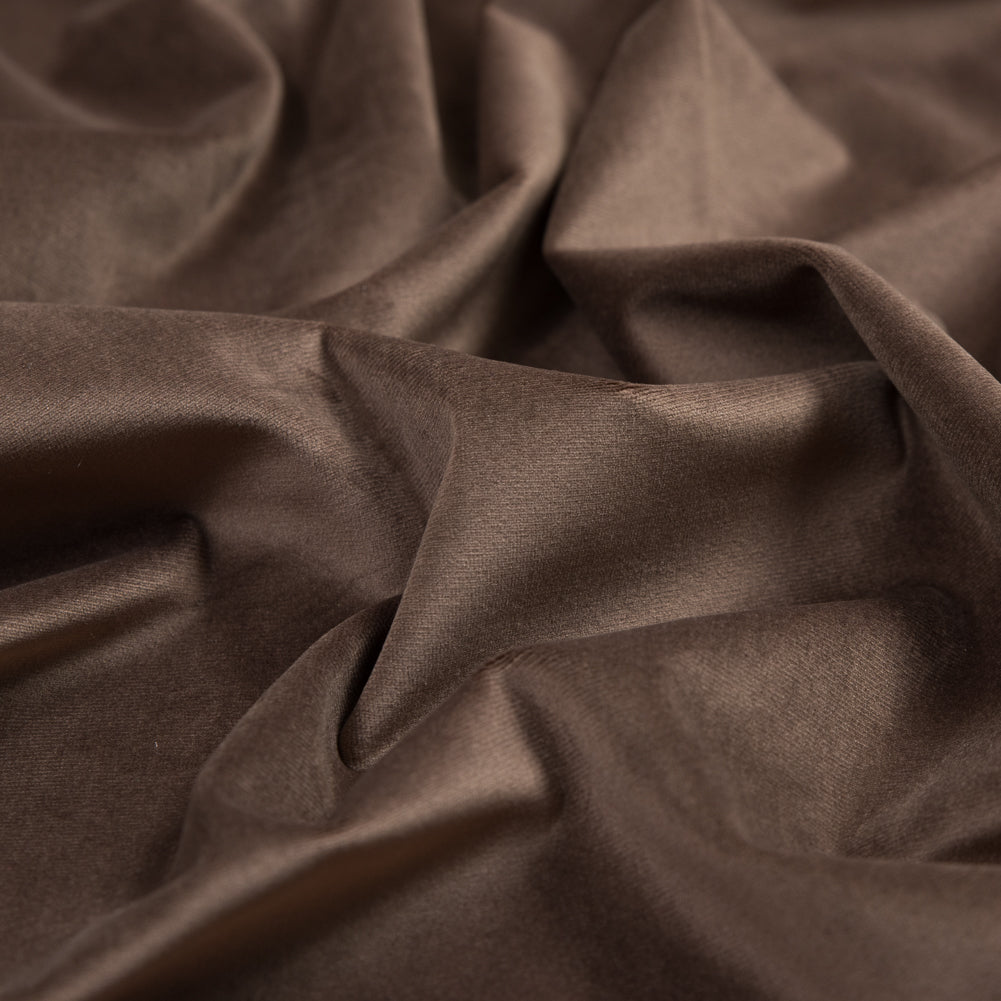Ultra Soft Polyester Velvet - Espresso - British Imported