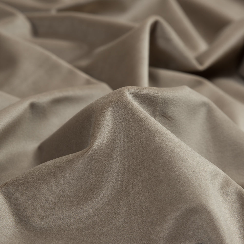 Ultra Soft Polyester Velvet - Otter - British Imported