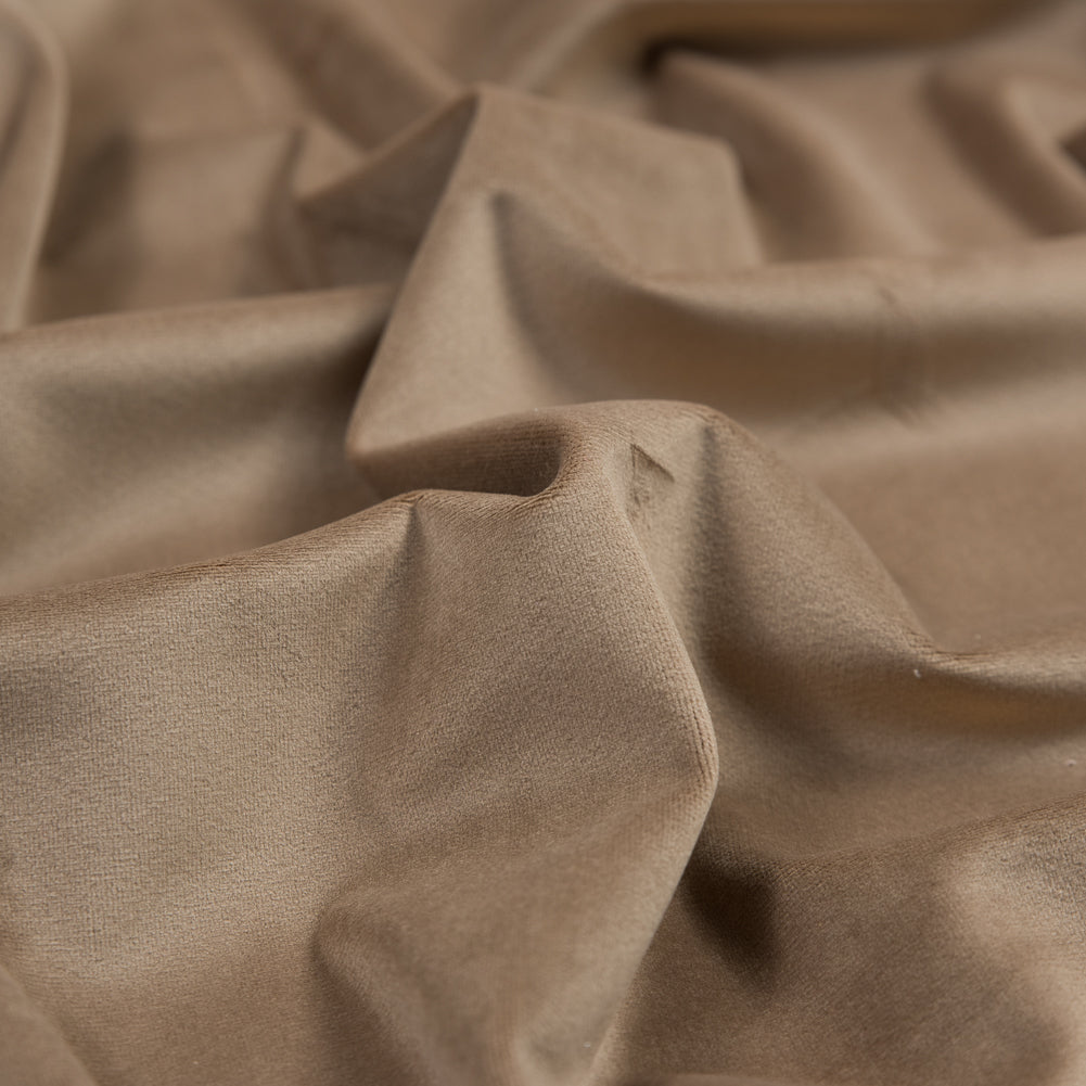 Ultra Soft Polyester Velvet - Caramel - British Imported