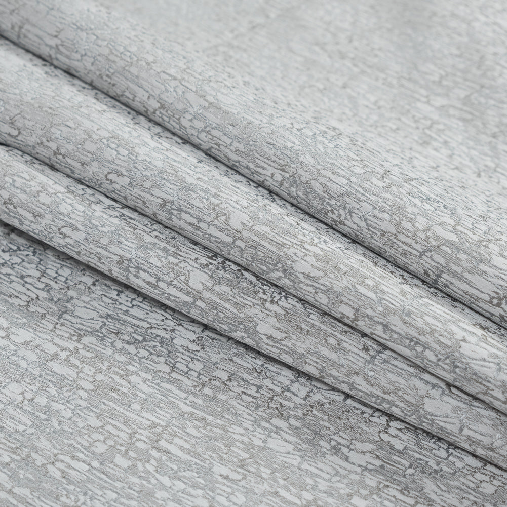 Satin-Face Jacquard - Silver Crackle - British Imported