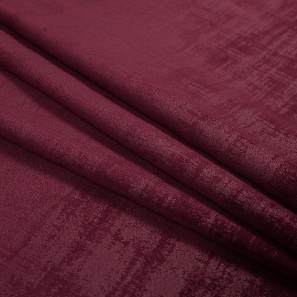 Embossed Textured Velvet - Berry - British Imported