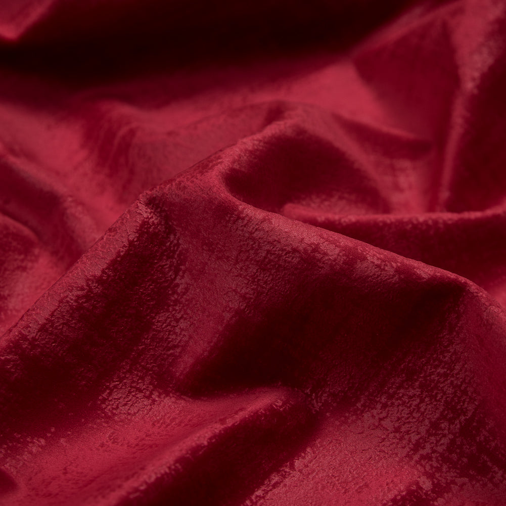 Embossed Textured Velvet - Cassis - British Imported