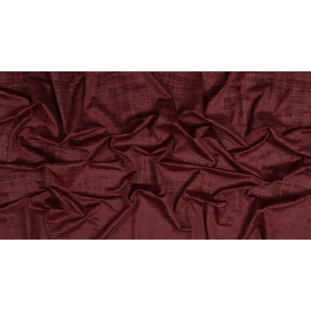 Embossed Textured Velvet - Claret - British Imported