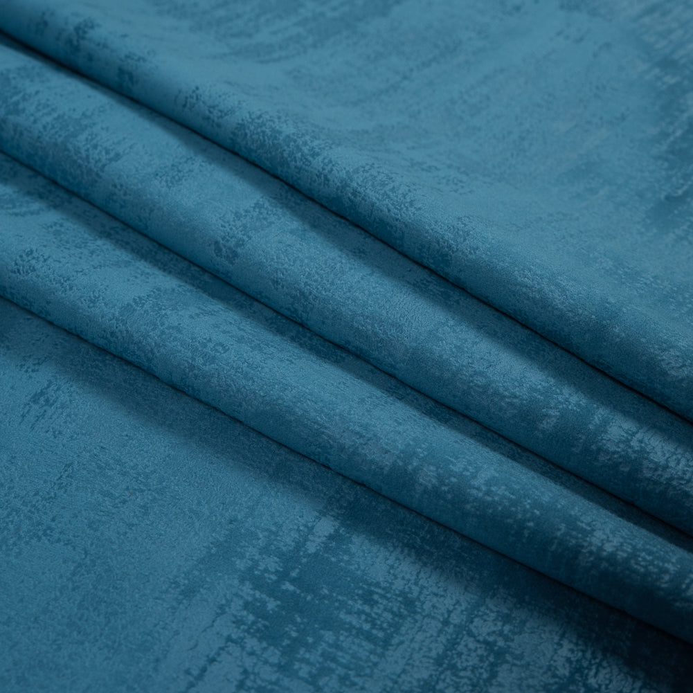 Embossed Textured Velvet - Marine - British Imported