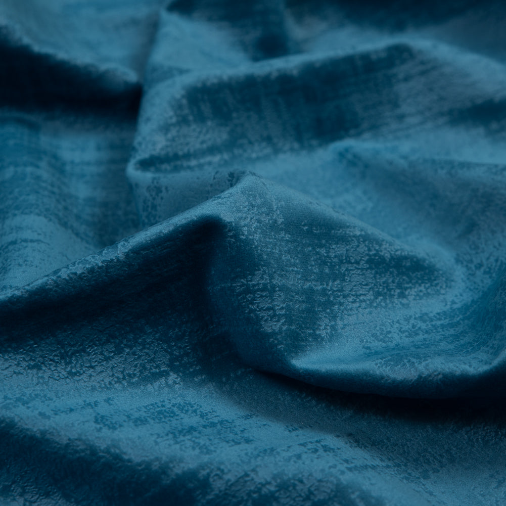 Embossed Textured Velvet - Marine - British Imported