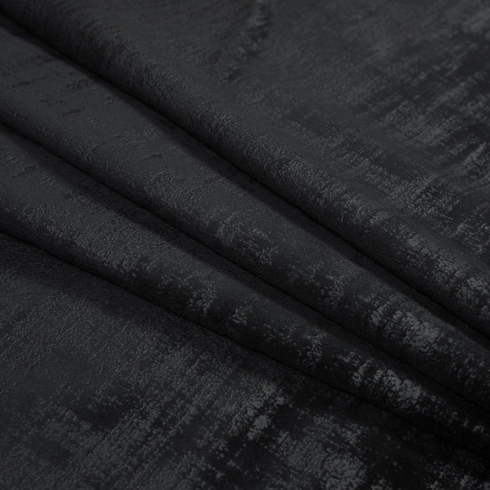 Embossed Textured Velvet - Raven - British Imported