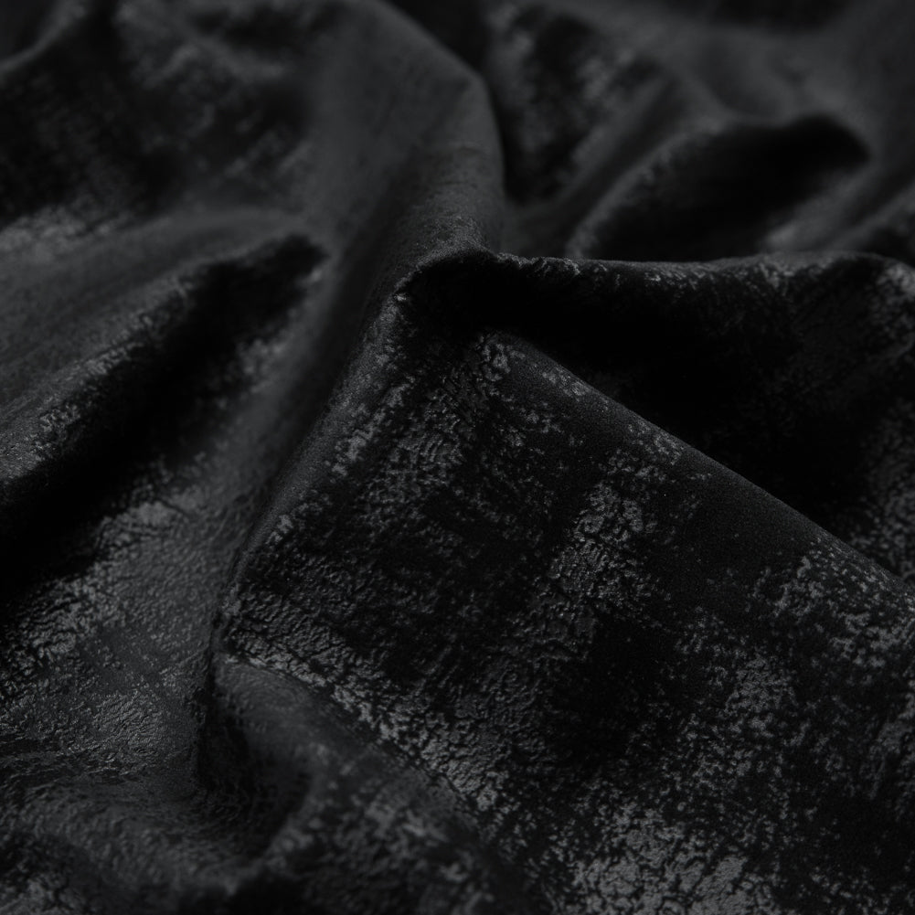 Embossed Textured Velvet - Raven - British Imported