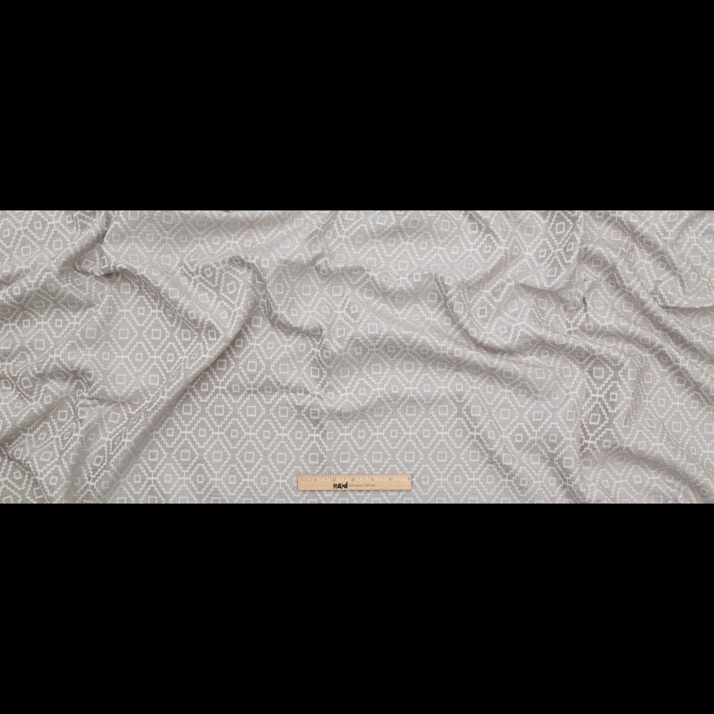 Chenille Jacquard - Dove Diamond Geometric - British Imported