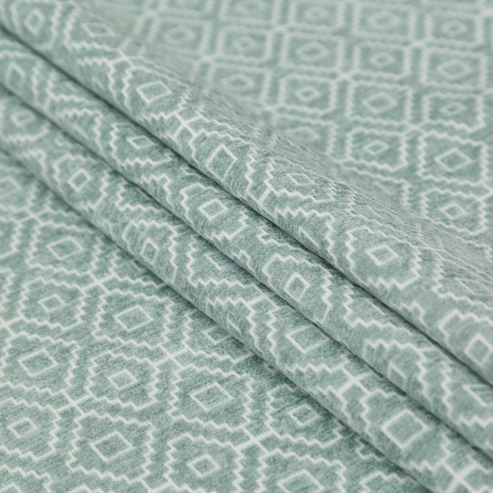 Chenille Jacquard - Spa Diamond Geometric - British Imported