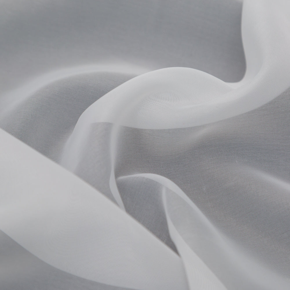 Smooth Drapery Sheers Fabric - Snow - British Imported