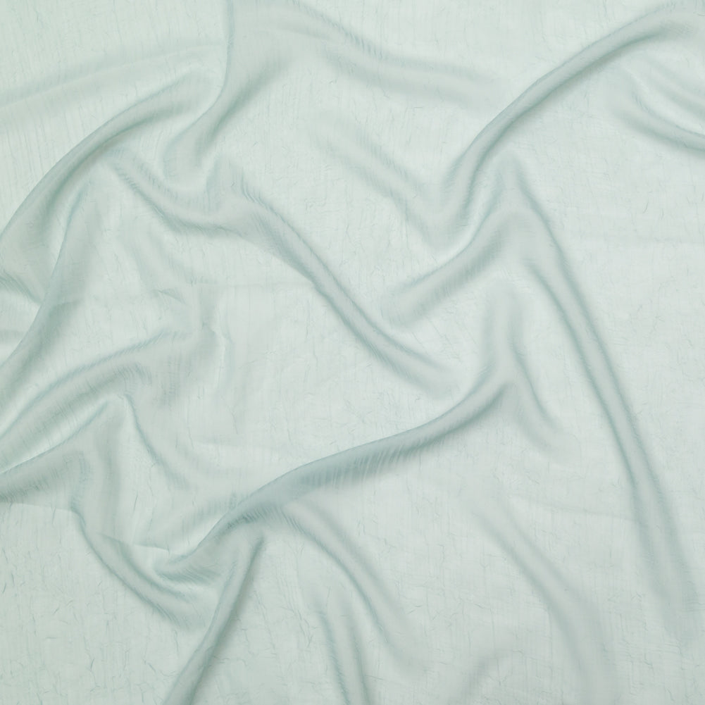Wrinkled Drapery Sheer Fabric - Aqua - British Imported
