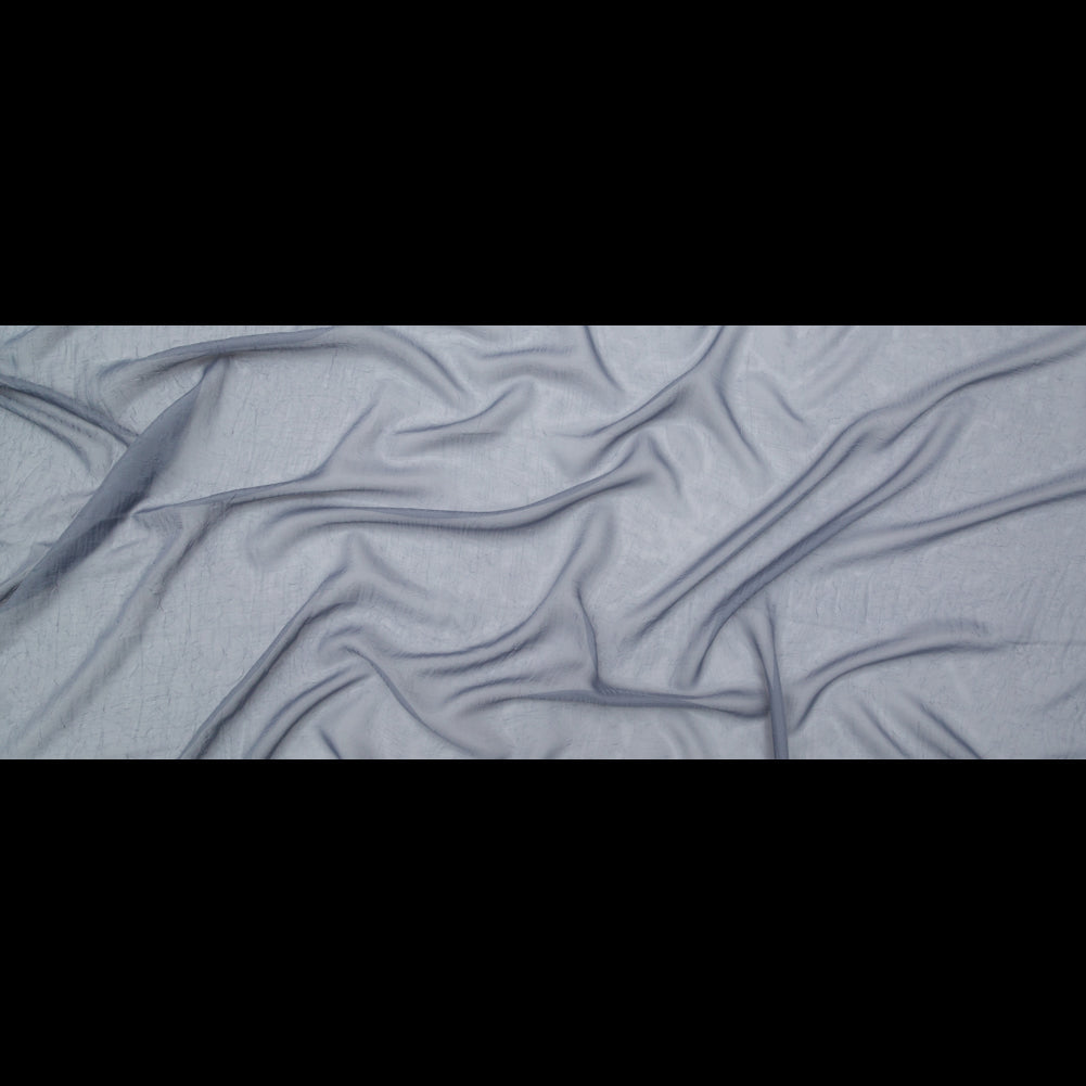 Wrinkled Drapery Sheer Fabric - Denim - British Imported