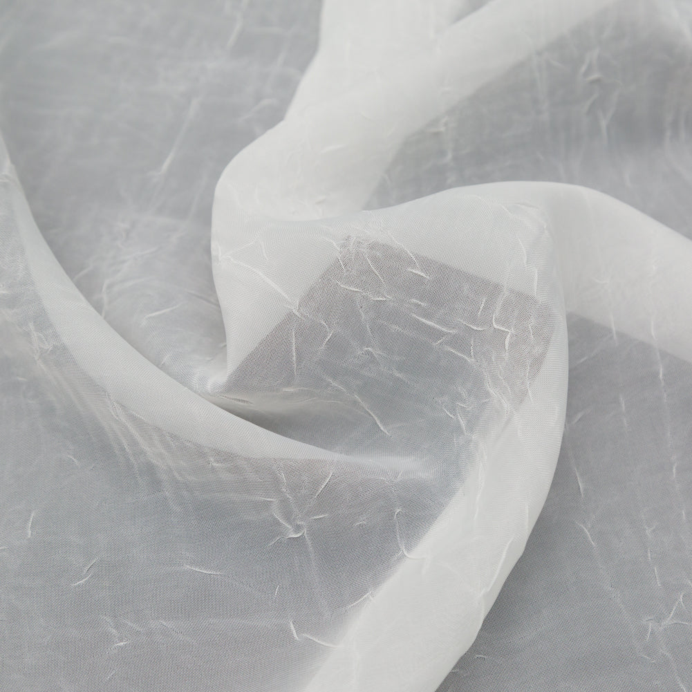 Wrinkled Drapery Sheer Fabric - Ivory - British Imported