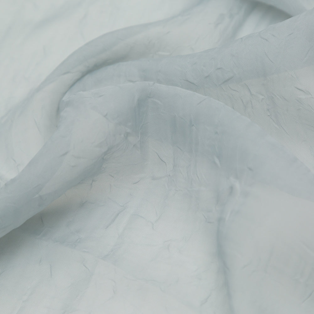 Wrinkled Drapery Sheer Fabric - Sky - British Imported