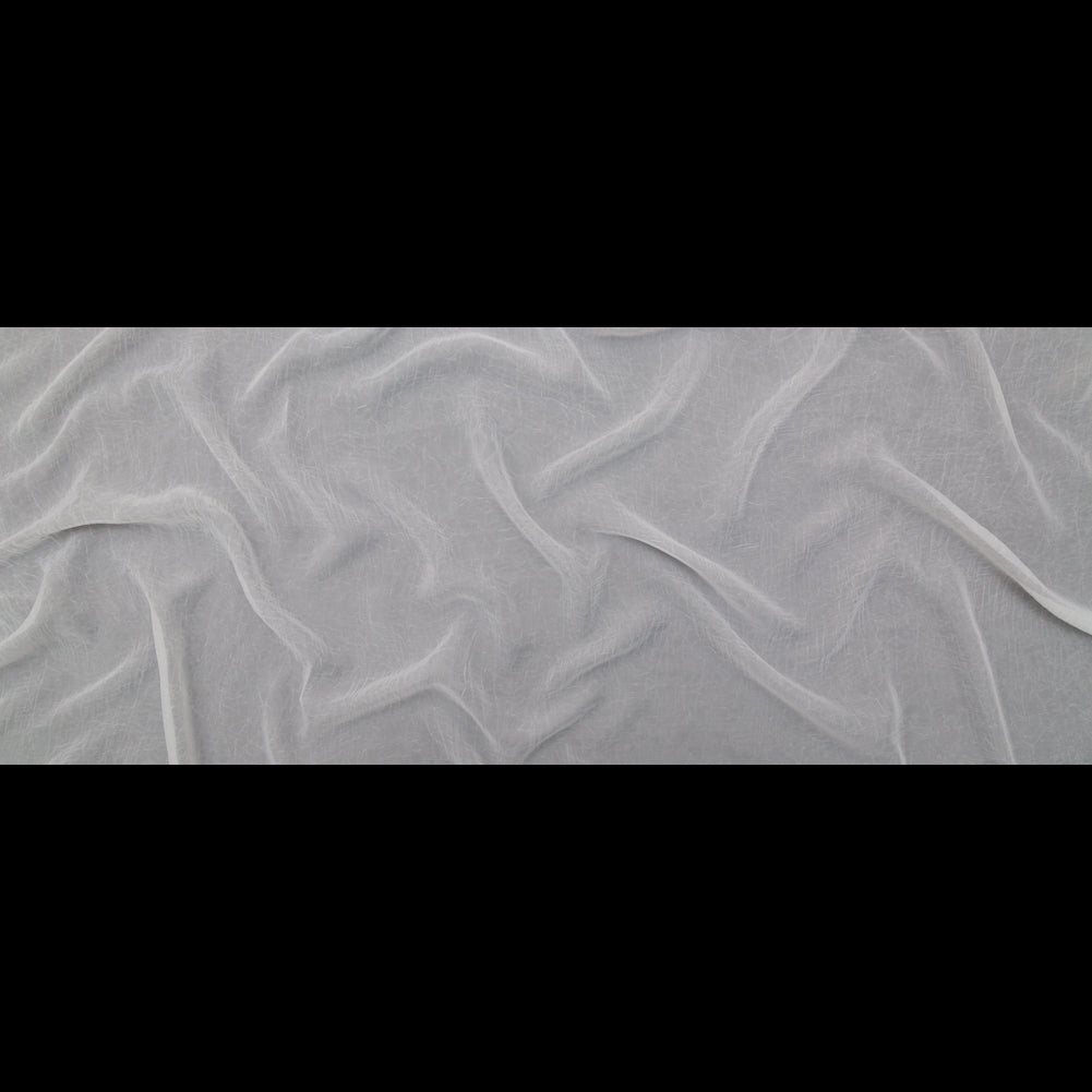 Wrinkled Drapery Sheer Fabric - Snow - British Imported