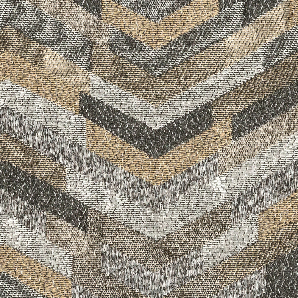 Polyester Jacquard - Graphite Tactile Zig Zags - British Imported