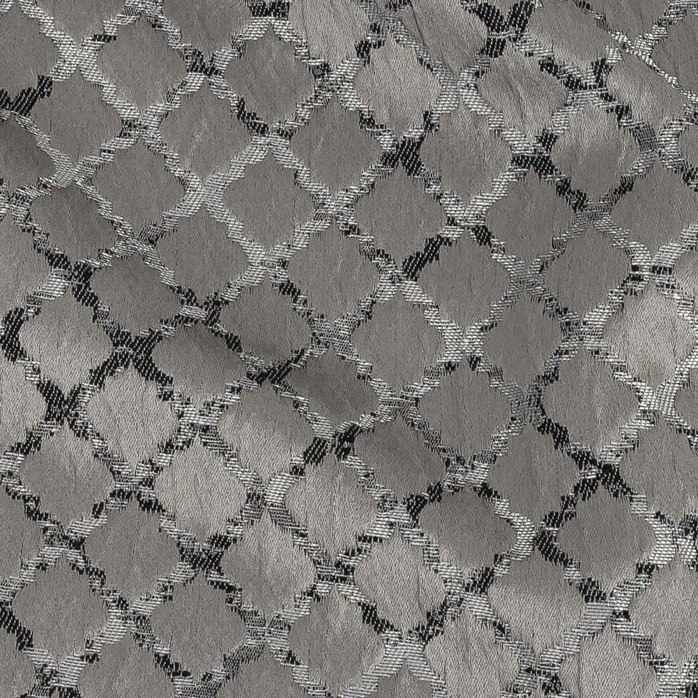 Drapery Jacquard - Graphite Moroccan Quatrefoil - British Imported