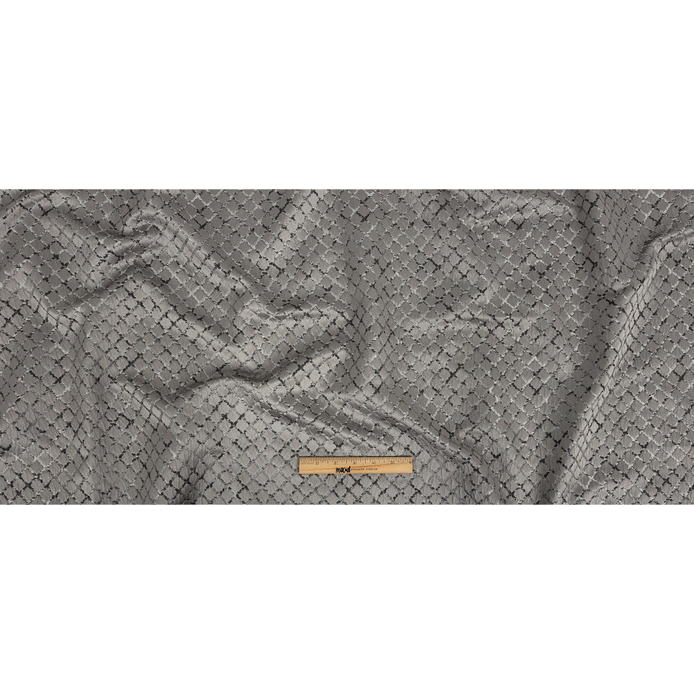 Drapery Jacquard - Graphite Moroccan Quatrefoil - British Imported