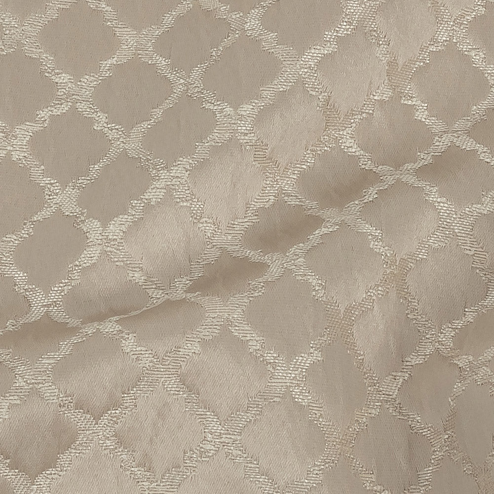 Drapery Jacquard - Taupe Moroccan Quatrefoil - British Imported