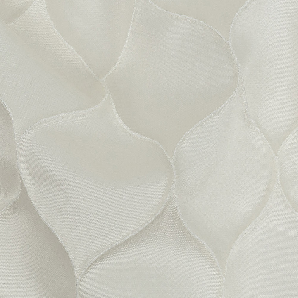 Satin-Faced Drapery Jacquard - Ivory Ogees - British Imported