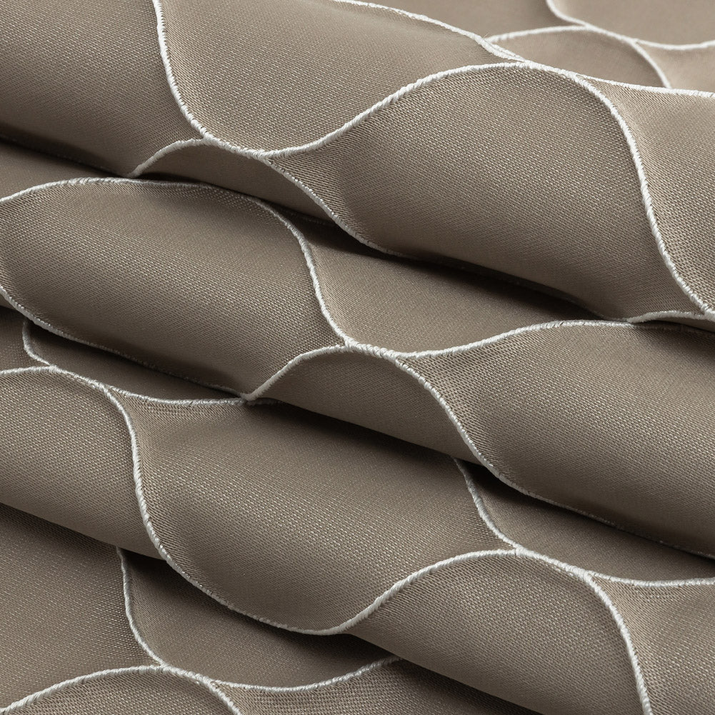 Satin-Faced Drapery Jacquard - Taupe Ogees - British Imported