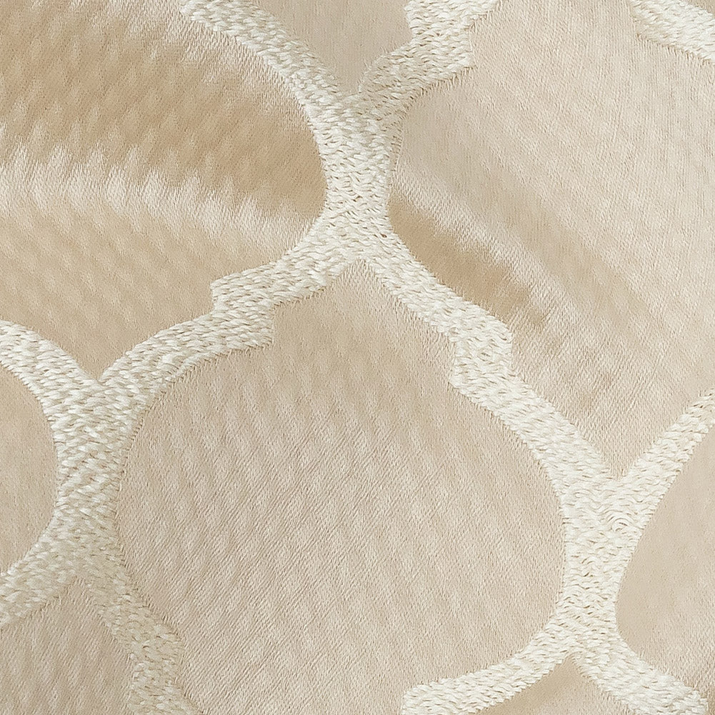 Satin-Faced Jacquard - Champagne Moroccan Quatrefoil - British Imported