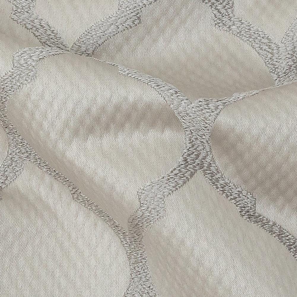 Satin-Faced Jacquard - Fawn Moroccan Quatrefoil - British Imported