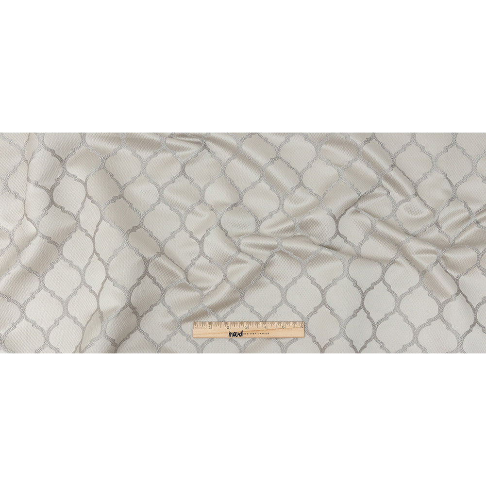 Satin-Faced Jacquard - Fawn Moroccan Quatrefoil - British Imported