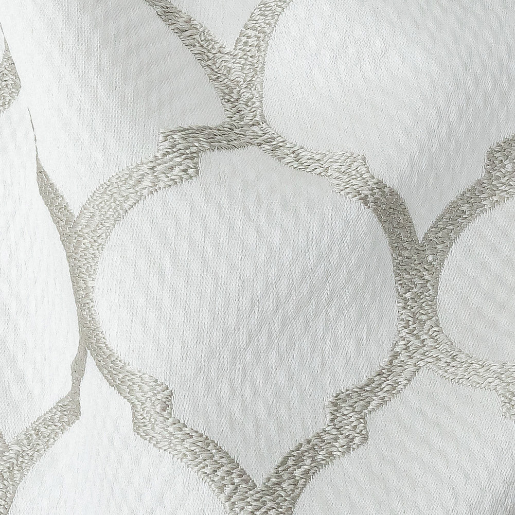 Satin-Faced Jacquard - Platinum Moroccan Quatrefoil - British Imported