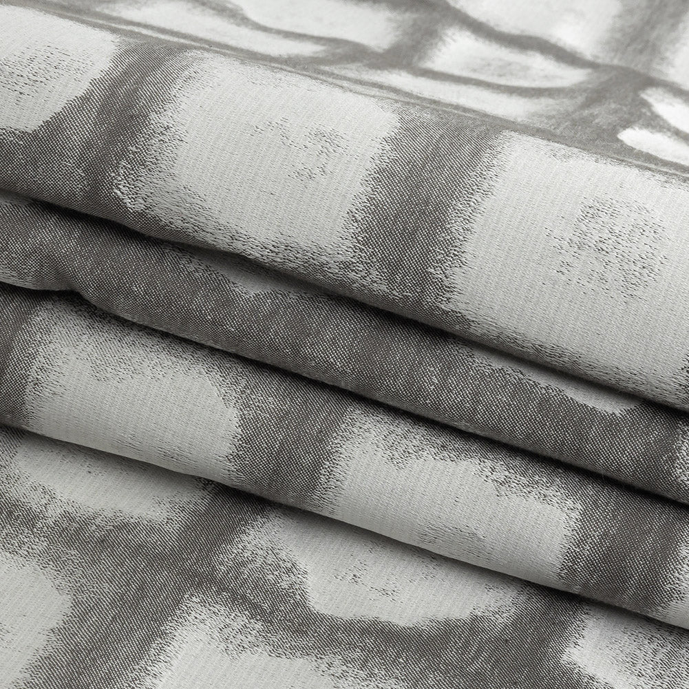 Drapery Jacquard - Graphite Painterly Squares - British Imported