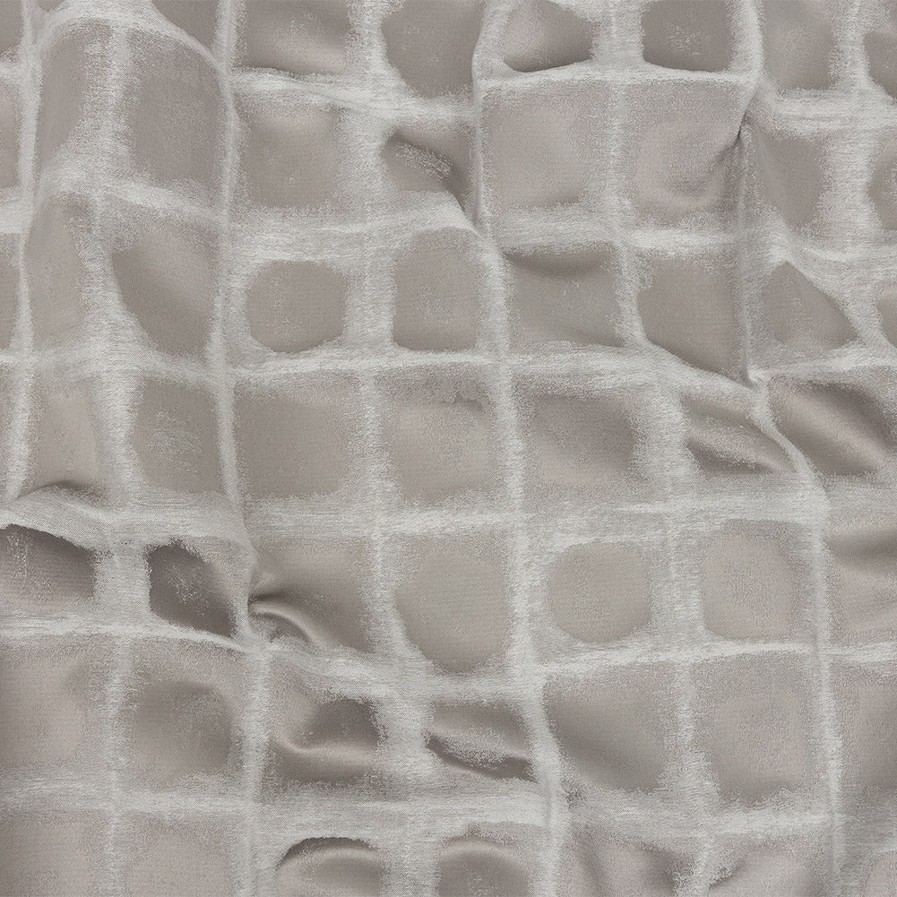 Drapery Jacquard - Pewter Painterly Squares - British Imported