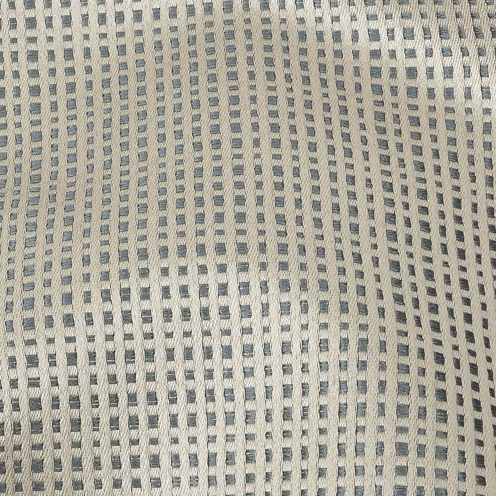 Satin-Faced Jacquard - Pewter Little Squares - British Imported