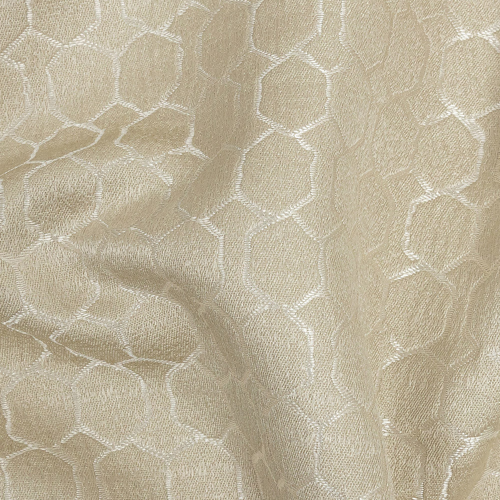 Polyester Jacquard - Champagne Honeycombs - British Imported