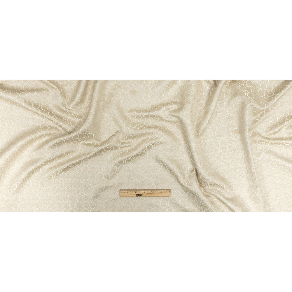 Polyester Jacquard - Champagne Honeycombs - British Imported