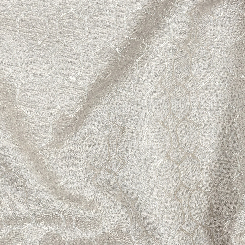 Polyester Jacquard - Oyster Honeycombs - British Imported