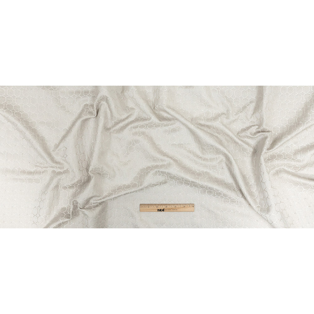 Polyester Jacquard - Oyster Honeycombs - British Imported