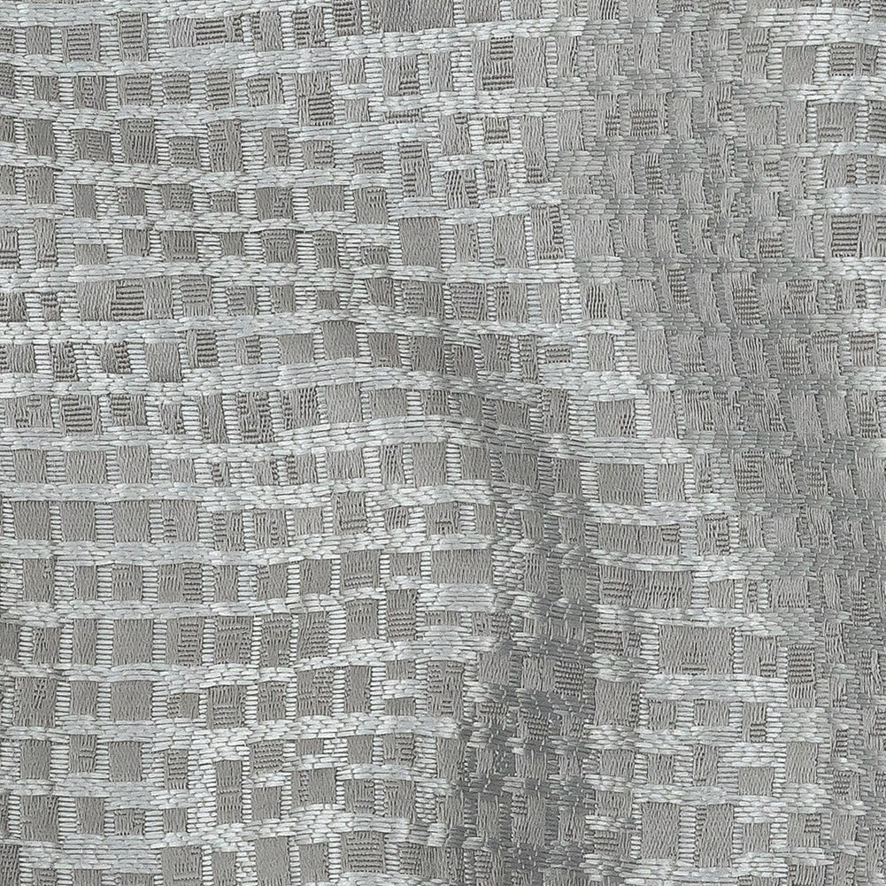Polyester Jacquard - Graphite Grid - British Imported