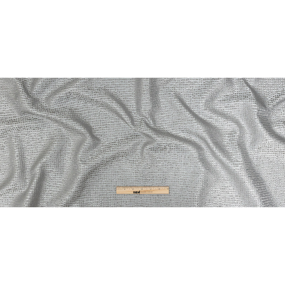 Polyester Jacquard - Graphite Grid - British Imported