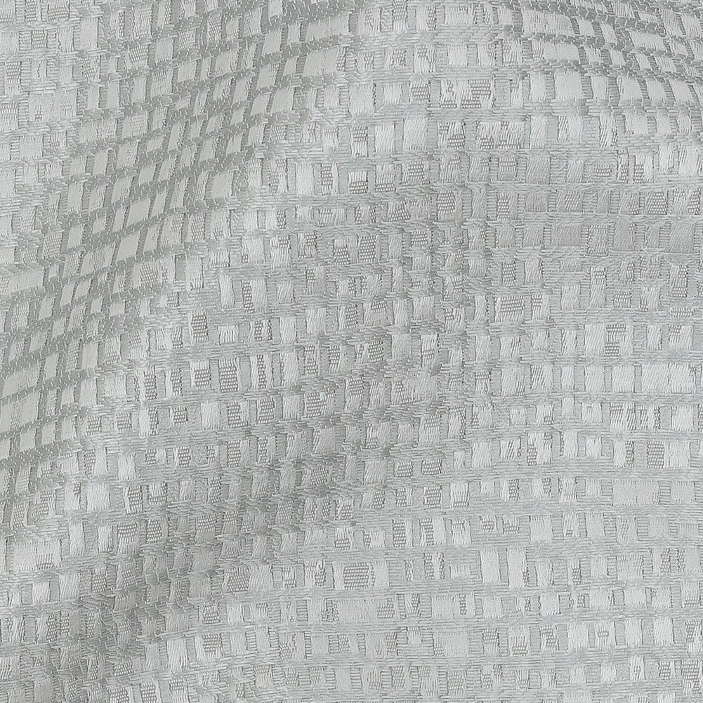 Polyester Jacquard - Platinum Grid - British Imported